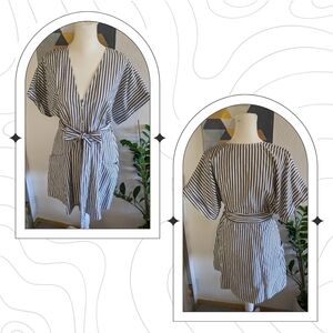 BP Black and White Striped Fabric